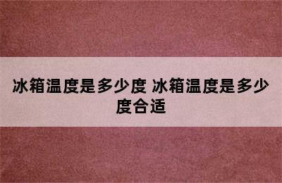 冰箱温度是多少度 冰箱温度是多少度合适